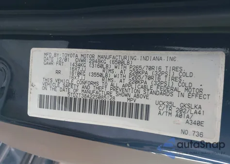 2002 Toyota Sequoia Limited V8 from USA, damaged, VIN 5TDZT38A22S085128